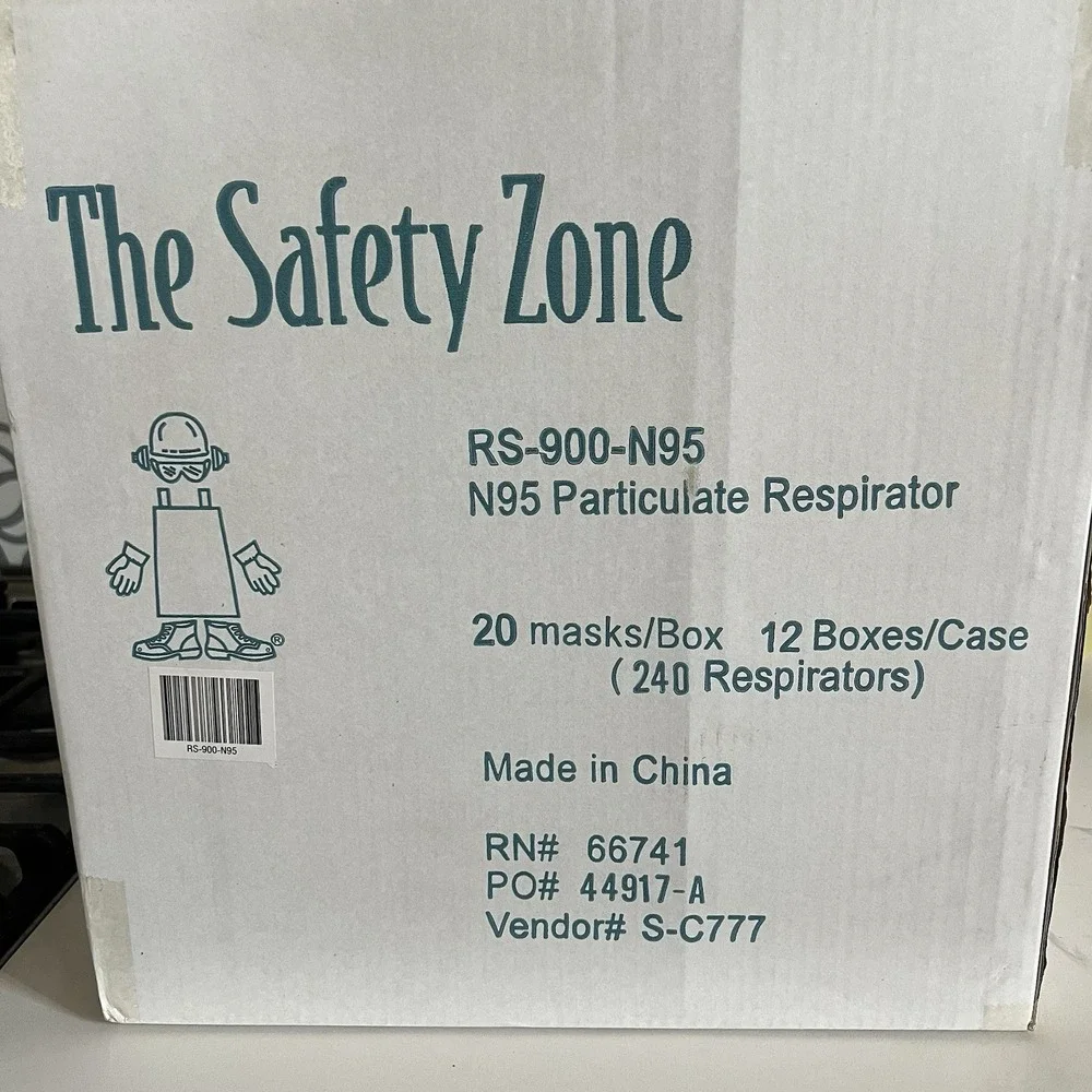 Safety‎ Zone N95 Particulate Respirator Adult 240 Masks Case- 12 Boxes, 20 each